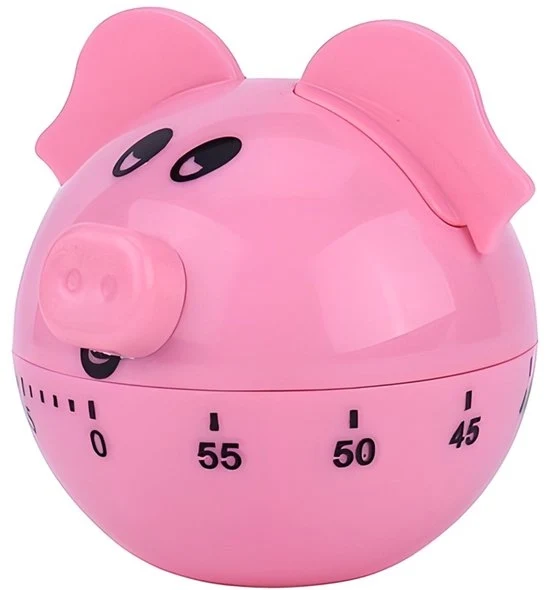 Timer Meccanico per Cucina - Orologio a Conto alla Rovescia - 1 Pezzo - Maiale Rosa