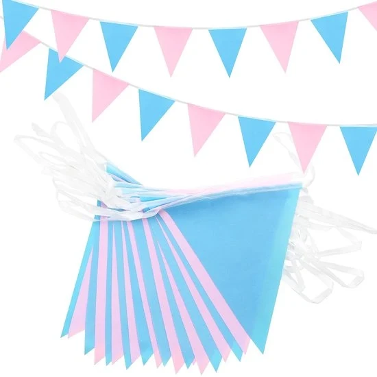 Bandiere di segnalazione rosse e azzurre - decorazione per feste - 20 m - poliestere