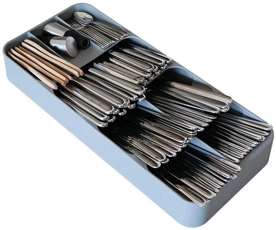 Organizzatore per contenitori di cucina - sistema di archiviazione con 9 compartimenti - grigio