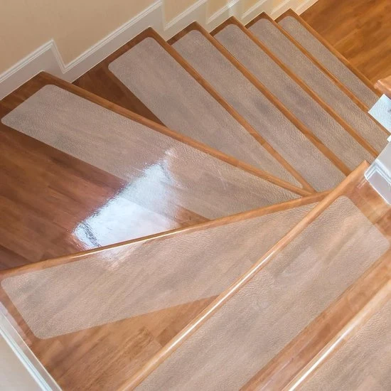 15 pezzi di tappeti per scalini moderni con superficie antiscivolo trasparente 15x60 cm - per pavimento interno antiscivolo
