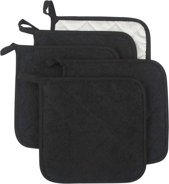Set di Supporti per Cottura in Cotone, 100% Katoen, Resistente al Calore, Supporti per Cottura Portatili per Cucina e Frittura, Nero