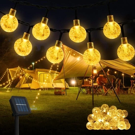 Illuminazione esterna a energia solare 30 LED illuminazione esterna a energia solare con 8 modalità impermeabile IP65 illuminazione esterna solare per feste Halloween matrimoni feste Natale caldo bianco - 20 FT