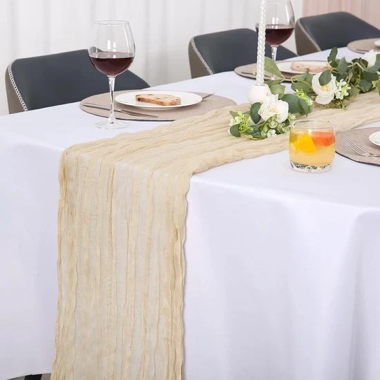 Tessuto di cotone per decorazione di tavola – Chiffon di cotone – Lavabile e resistente all'usura – Decorazione moderna per matrimoni, feste all'aperto, battesimi e uso esterno