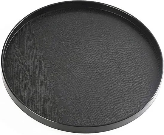 Piatto di servizio in legno rotondo - tazza per tè - tazza per caffè - tavola in legno per frutta - dessert - torta - snack - dolce - caraffa per acqua - 27 x 2 cm - piatto di servizio quadrato 70x70 in legno nero