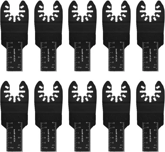 10 Set di Lame di Taglio Oscillanti Universali - Rilascio Rapido in Acciaio di Carbonio Elettrico con Sostituzione di Lame da 10mm (3/8 pollici) 20mm (3/4 pollici) Acciaio per Metallo Legno Plastica (20 mm)