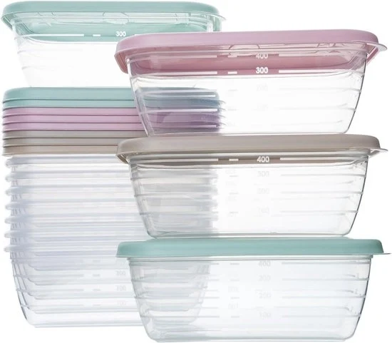 Contenitori per alimenti - BPA-free - 12 pezzi - plastica - 500 ml