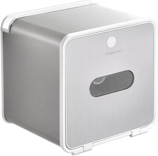 Sostegno per carta igienica con piastra - impermeabile - 1 pezzo - color argento - SUS304+ABS