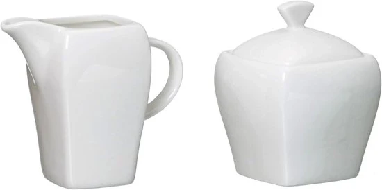 Set di contenitori per zucchero e latte - 2 pezzi - bianco - stile e funzionale