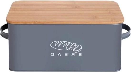 Contenitore di Stoccaggio per Pane con Copertura in Bambù - Organizzatore di Cucina per Pane - 37 * 19 * 17 cm Contenitore per Pane