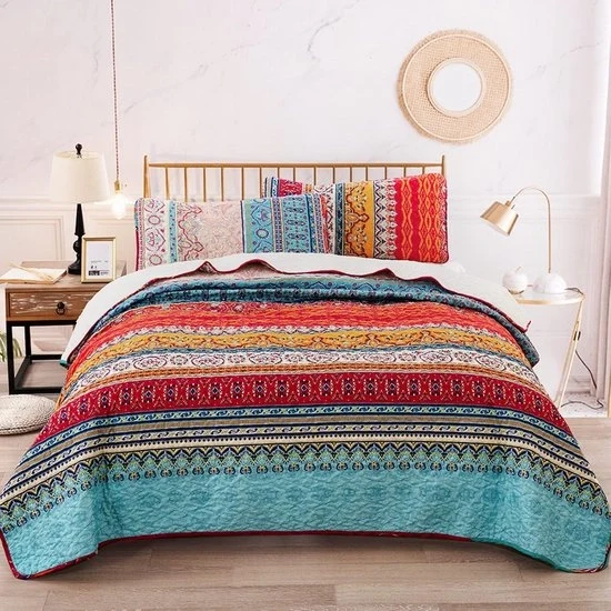 Bedsprei bohemiano - morbido e respirante - 1 pezzo - King - 100% poliestere