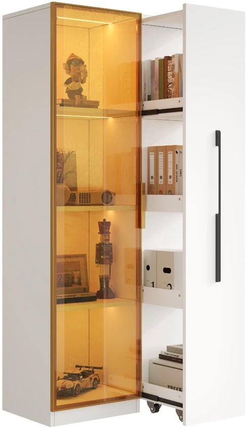 Cassettiere - Vetrata - Illuminazione LED - Sostegni vetrati - Multifunzionale