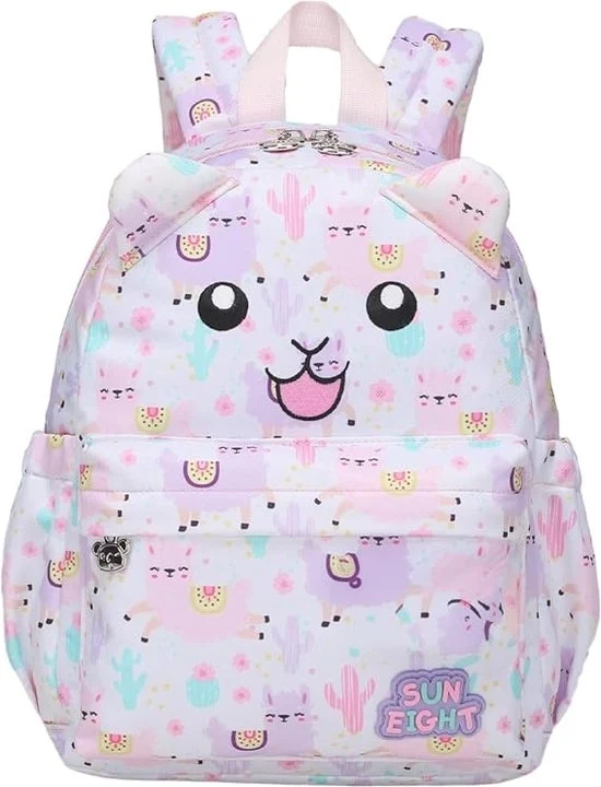 Borsa a spalla per bambini, 30 cm, borsa a spalla per asilo nido, stile cartoon animali borsa a spalla per bambini dai 1 ai 5 anni - Rosa