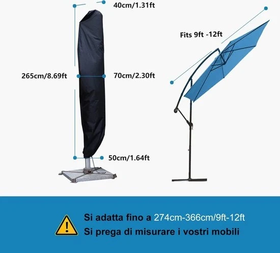 Scarpe di protezione per semaforo - Ombrello - Imbottitura shockassorbente impermeabile 210D Oxford - 265cm ombrello in tessuto impermeabile