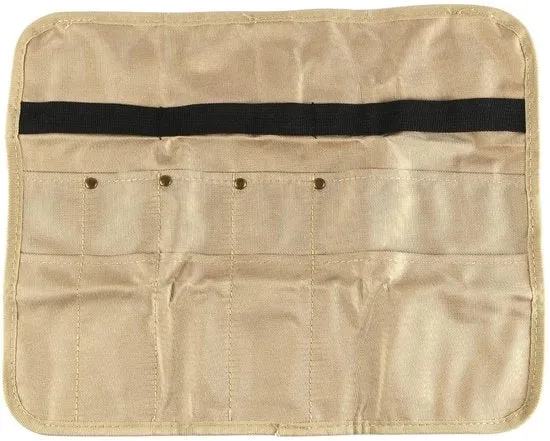 Kit di campeggio portatile - Tas con design multi-pockets - Colore khaki - Attrezzatura da viaggio per esterno - Ideale per il campeggio