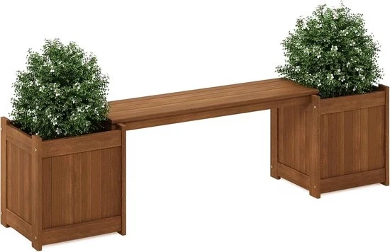Cassa per piante in legno - naturale - 1 pezzo - olio di teak - 182,12 x 44,7 x 28,96 cm