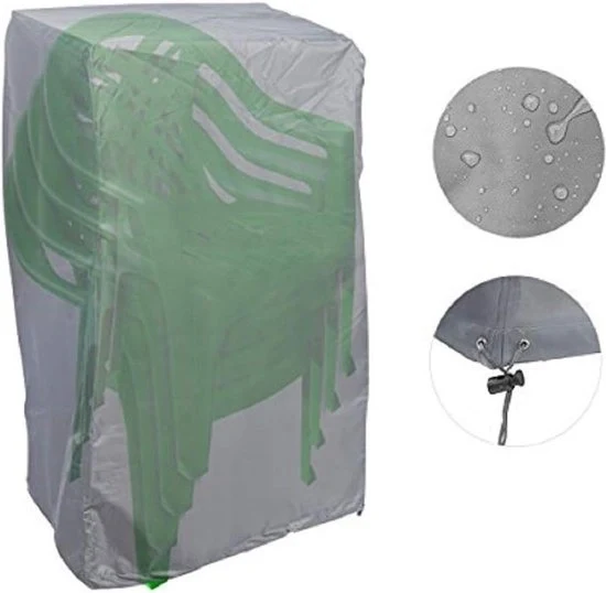 Copertura per sedie a pile, copertura per mobili da giardino, grigio, di poliestere, copertura per sedie esterne
