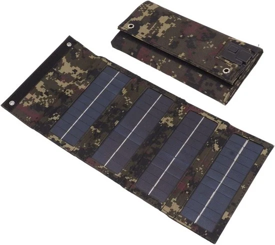 Caricatore Solare Opaczibile 40W Tasca Oplaad 4-in-1 per Emergenza per Campeggio Escursioni Ricarica Telefonica (Camouflage)