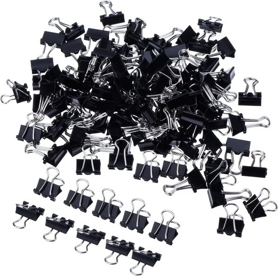Mini clip metalliche - forte presa - nero - 120 pezzi