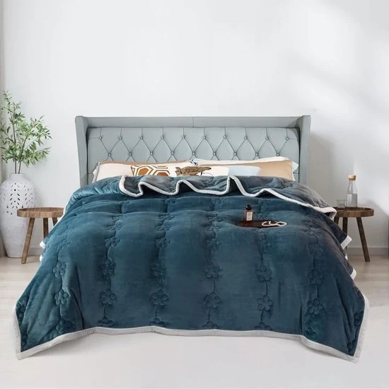 Felpata deken per divano - deken soffice respirante - 1 pezzo - blu - flanella - 180 x 200 cm
