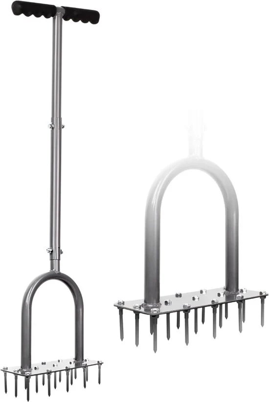 Luminaria per prato, spina, metallo, taglio manuale, ventilazione del prato, prato con 15 spine metalliche, ventilatore per prato preassemblato, attrezzo