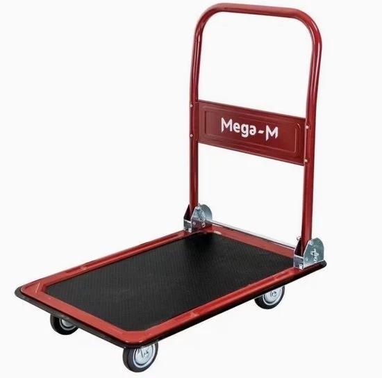 Carrello di Trasporto Pieghevole 150 kg di Capacità di Carico – Carrello con Piattaforma di Carico Antiscivolo – Carrello di Magazzino Solido – Alternativa al Carrello di Stoccaggio – Modello Mega