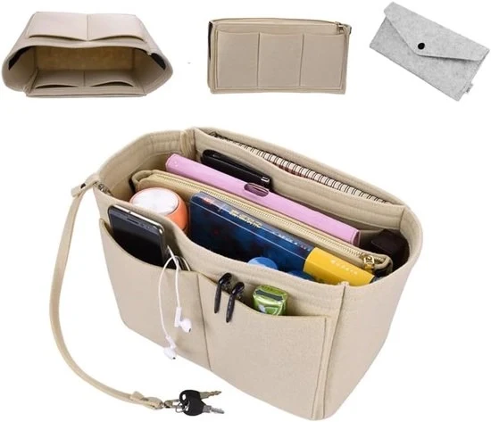 Organizzatore di borsa - tasorganizzatore con più tasche - 1 pezzo - grigio - veltro