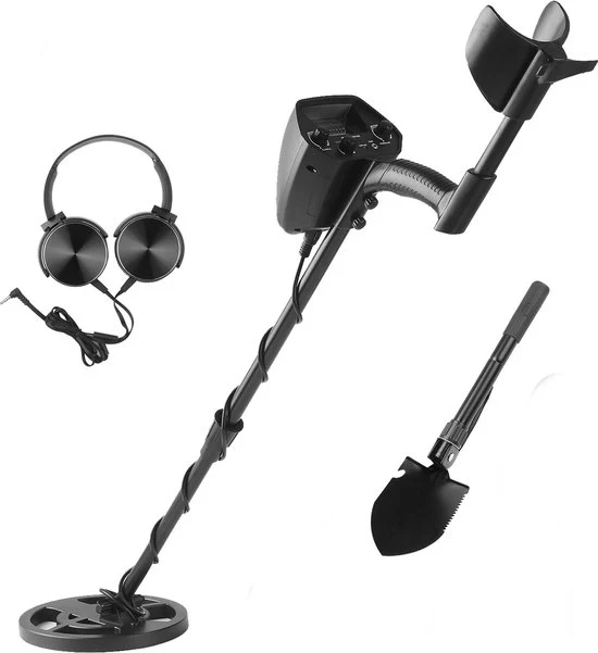 Metaaldetector Professionale con Cuffia e Lame - Pinpointer Regolabile per Adulti - Nero, 20 x 82-113 cm