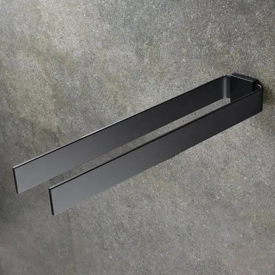 Supporto asciugamano elegante - supporto per asciugamani moderno - 1 pezzo - nero opaco - 42 cm