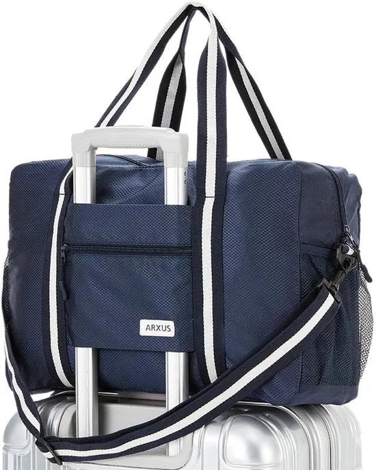 Borsa da Viaggio Leggera e Imbottita - Impermeabile e Ripiegabile - Blu - Nylon