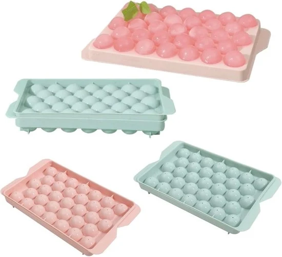 Scatole per Cubetti di Ghiaccio - 4 Pacchi con Coperchio - Modelli di Plastica Riciclabili per Cocktail di Whisky
