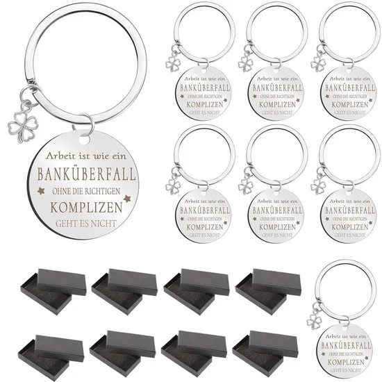 Sleutelhanger in argento per colleghi - 3x3cm - pratico e stile