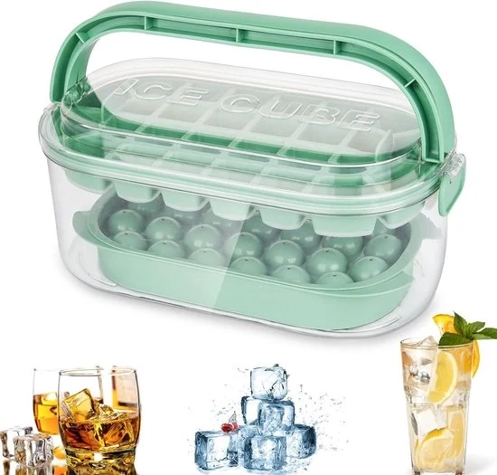 Schiacciatore per ghiaccio con coperchio - Utensile per cocktail pratico - Set da 3 pezzi