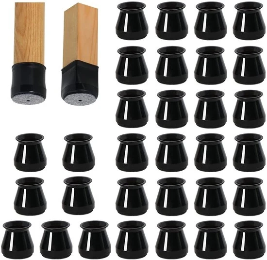 Protezioni per gambe di tavolo in silicone - per gambe rotonde e quadrate - set da 32 - con cuscino in velluto