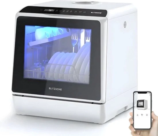 Mini lavastoviglie - App Gestionale - Wifi - Indipendente - 6 Posate - Bianco - 42,8x43,0x45,8cm