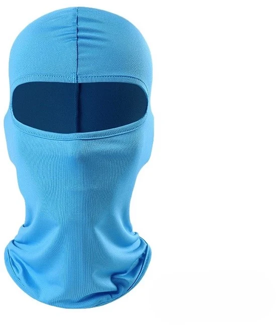 Due pezzi di maschera da vento per bicicletta, copertura completa di respirazione per la testa sportiva, copertura per motocicletta protezione dal sole, idonea per l'uso esterno in bicicletta - Celeste