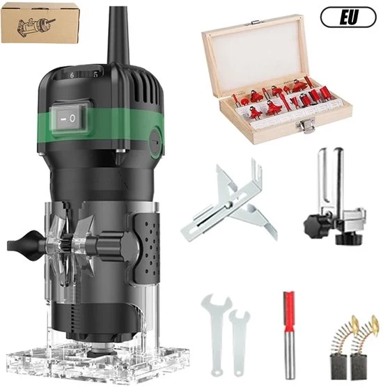 Freesa hout elettrica - 800W - 33000 giri/min - 6 velocità - 6,35mm morsetto