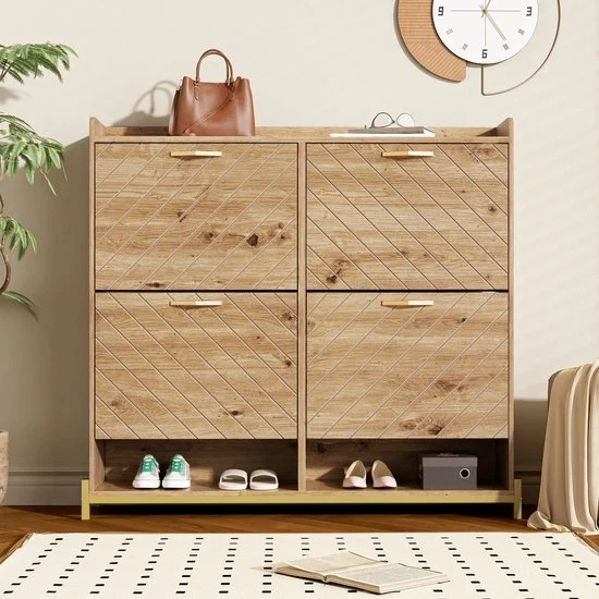 Cassettone per Scarpe - Legno - 4 Porte - Spaziale - Profilo Sottile