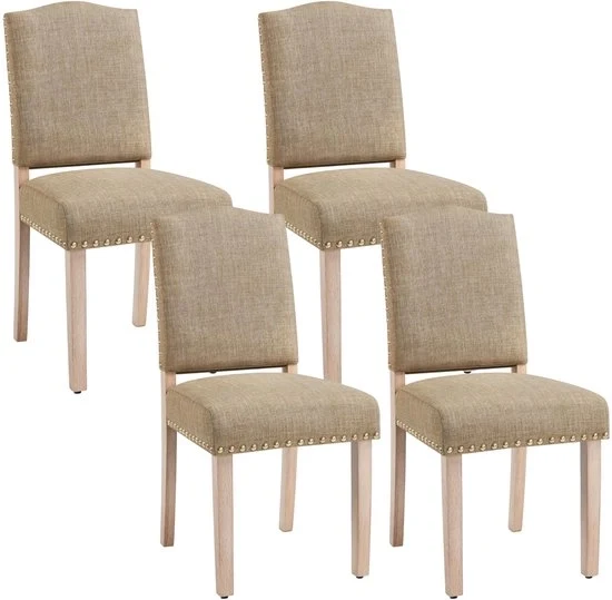 Set di 4 poltrone da salotto, imbottite, poltrona moderna da cucina, poltrona comoda imbottita, sostenibile fino a 136 kg, per salotto/cucina/soggiorno, kaki
