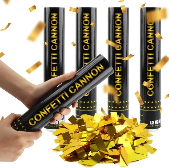 Confetto a forma di cannone dorato - per matrimoni e feste - 4 pezzi