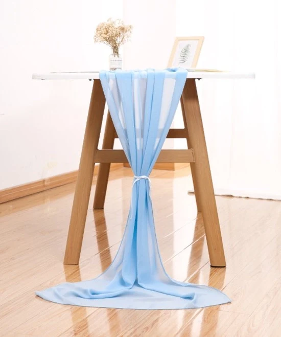 Tavolo da pranzo chiffon - Tavolo da pranzo romantico - Decorazioni per compleanni - Decorazioni per baby shower - Decorazioni per matrimoni - Pulito a mano - 70 x 300 cm