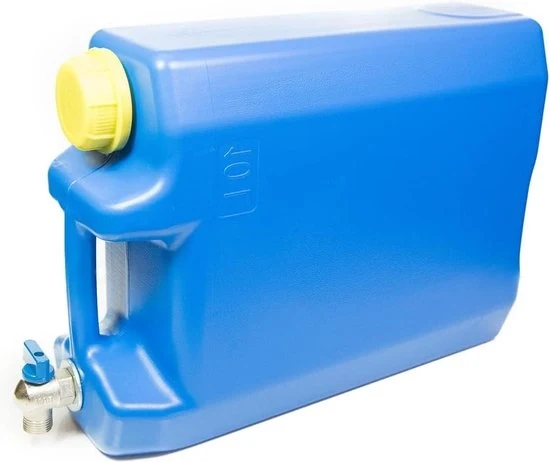 Ottima scorta acqua 10 litri con rubinetto per camion - utile per campeggi, pic nic e gite