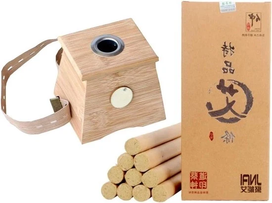 Rolle di Moxa Naturale Bastoncini di Moxa Cina Menta di Moxibustione Allevia il Dolore e la Tensione Muscolare Rolla di Moxa Barra per Moxibustione Leggera (Box di Moxa + Moxa)