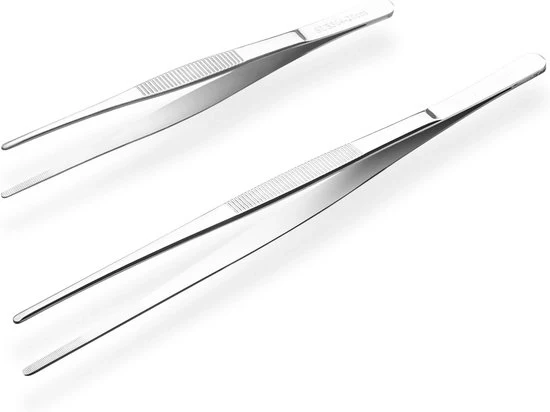 Tang da Griglia e da Cucina - Supporta la Cucina Facile - 20/30 cm - Argento - Acciaio Inossidabile