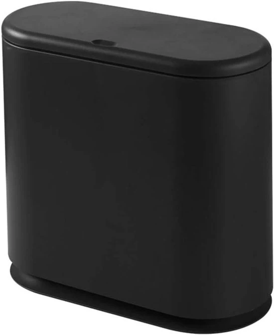 Recipiente ovale per rifiuti - stile scandinavo - 8 litri - nero - plastica