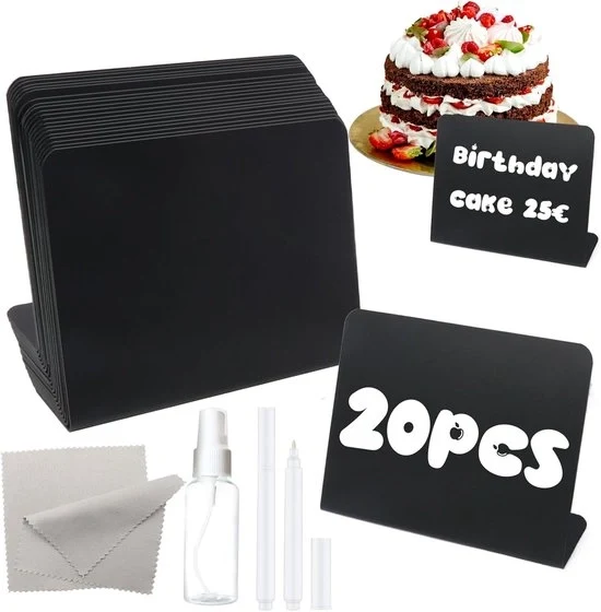 Set di lavagne mini - ideale per feste - 20 pezzi - plastica - 75 x 100 mm