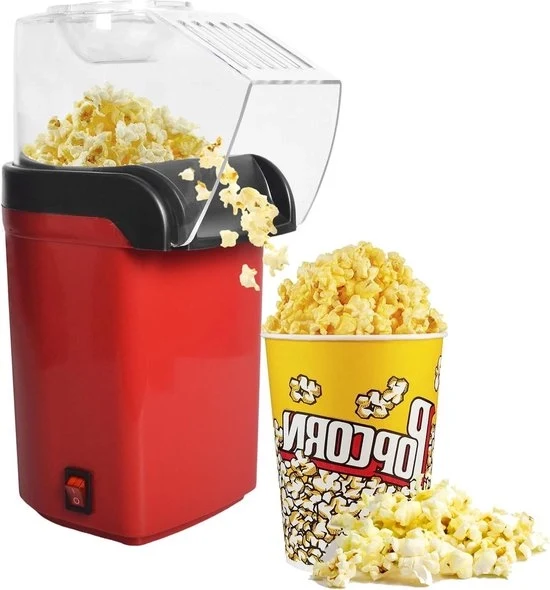 Popcorniere elettrica mini 1200 W per uso domestico - facile e salutare - inclusa mais da popcorn - popcorn dolce - cucchiaio per mais - video case - feste natalizie