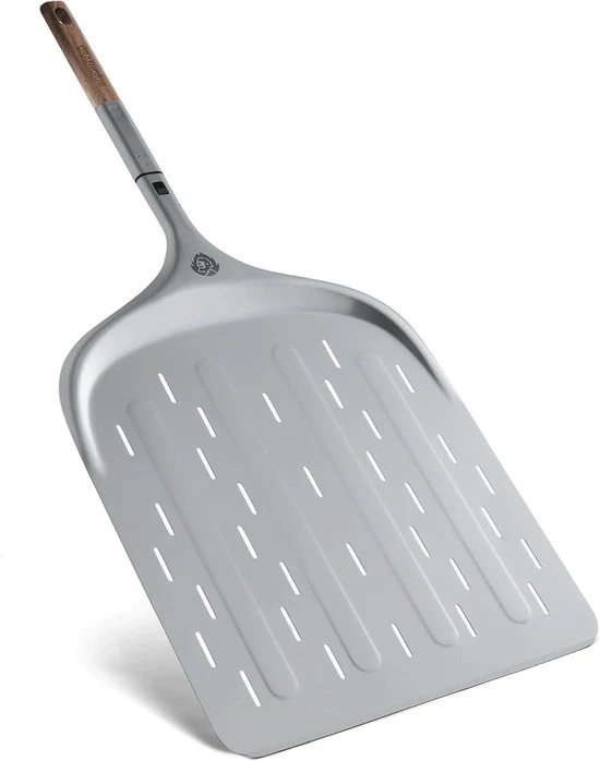 Spiedino per Pizza in Alluminio con Manico in Legno di Acacia - Ideale per Forni a Pizza - 1 pezzo