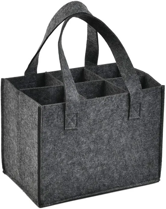 Tasca per bottiglie di vino - Capacità 6 bottiglie - Maniglia - Tas di stoccaggio