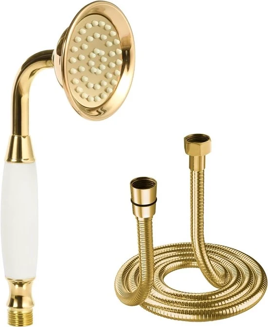 Douchekop Classico con Alta Pressione - Efficace nel Risparmio dell'Acqua - 1,5m di Slang in Oro