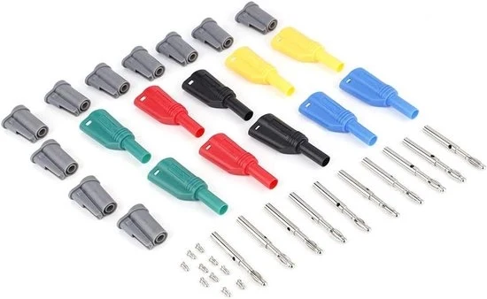 10 set di testine multimetro P3005 per saldatura / montaggio con fissaggio a viti 4 mm - punte di sonde a clip estensione di sonde a ago - banana plug